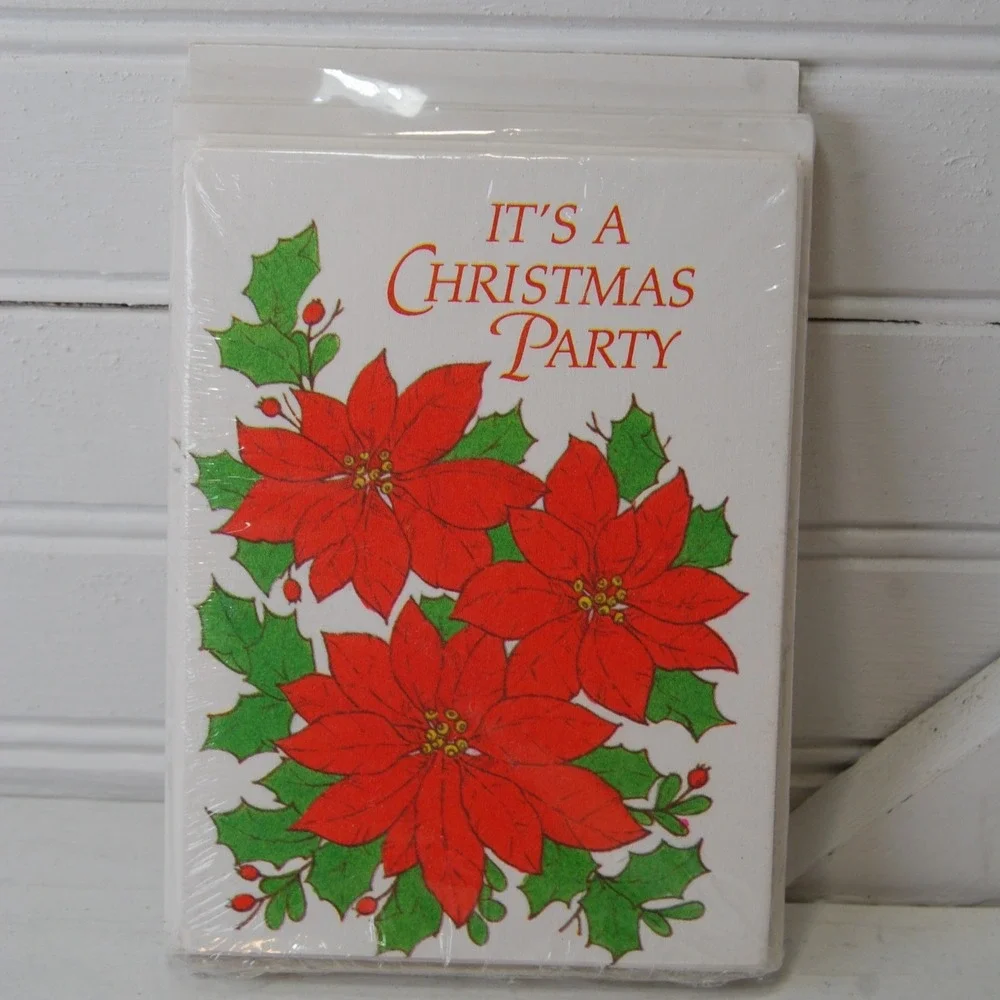 Vintage Christmas‎ Party Invitations 24 Holiday Cards envelopes
